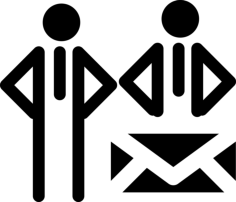 People Mail Symbol In A Circle Outline Svg File, Free Vectors File